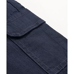 Pine Kids Cotton Elastane Woven Above Knee Length Solid Shorts - Navy Blue