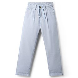 Pine Kids Woven Full Sleeves Solid Trouser - Light Blue