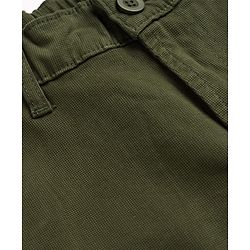 Pine Kids Cotton Elastane Woven Full Length Trousers in Olive Green