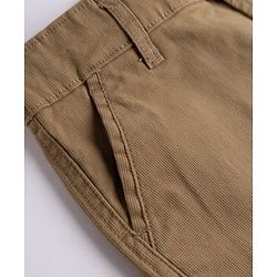 Pine Kids Cotton Elastane Woven Full Length Solid Color Trouser with Cargo Pockets - Beige