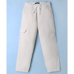 Pine Kids Cotton Elastane Woven Full Length Trouser In Khaki