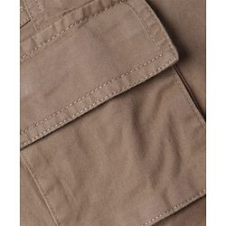 Pine Kids Cotton Elastane Woven Full Length Solid Color Trousers - Khaki