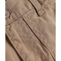Pine Kids Cotton Elastane Woven Full Length Solid Color Trousers - Khaki