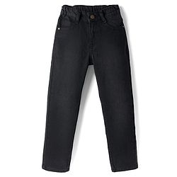 Pine Kids Denim Woven Full Length Solid Colour Jeans - Black