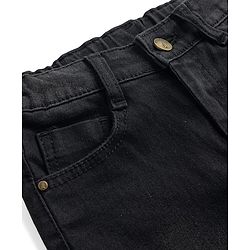 Pine Kids Denim Woven Full Length Solid Colour Jeans - Black