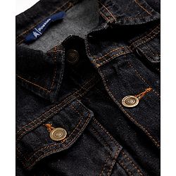 Pine Kids Cotton Woven Full Sleeves Denim Jacket - Black