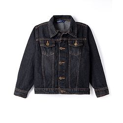 Pine Kids Cotton Woven Full Sleeves Denim Jacket - Black