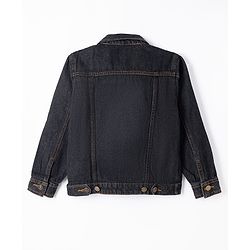 Pine Kids Cotton Woven Full Sleeves Denim Jacket - Black