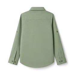 Pine Kids Cotton Woven Full Sleeves Solid Shirt with Never Give Up Print - Light Green