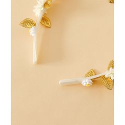 Pine Kids Free Size Hair Bands - White & Gold