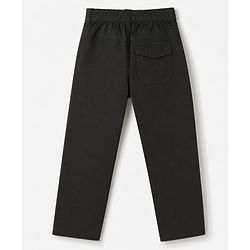 Pine Kids Cotton Elastane Woven Full Length Solid Trousers Pant - Black