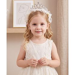 Pine Kids Hair Bands with Tiara applique Free Size - Light Yellow