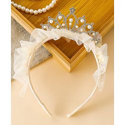 Pine Kids Hair Bands with Tiara applique Free Size - Light Yellow