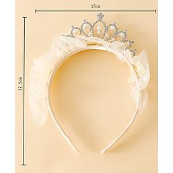 Pine Kids Hair Bands with Tiara applique Free Size - Light Yellow