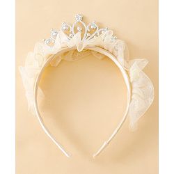Pine Kids Hair Bands with Tiara applique Free Size - Light Yellow