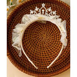 Pine Kids Hair Bands with Tiara applique Free Size - Light Yellow