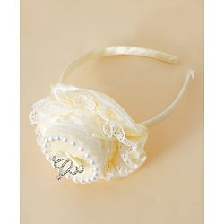 Pine Kids Hair Bands With Applique Free Size-White