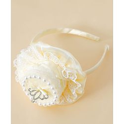Pine Kids Hair Bands With Applique Free Size-White