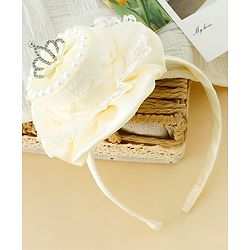Pine Kids Hair Bands With Applique Free Size-White