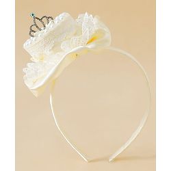 Pine Kids Hair Bands With Applique Free Size-White