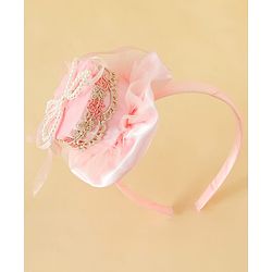 Pine Kids Hair Bands With Applique Free Size-Pink