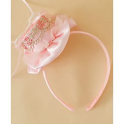 Pine Kids Hair Bands With Applique Free Size-Pink