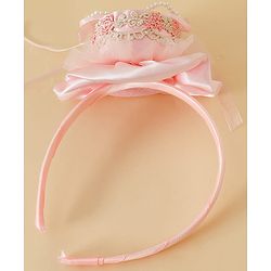 Pine Kids Hair Bands With Applique Free Size-Pink