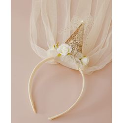 Pine Kids Hair Bands  With Applique Free Size - Beige