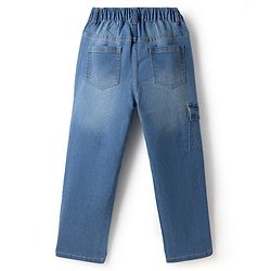 Pine Kids Cotton Elastane Denim Woven Full Length Jeans in Teal Blue