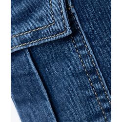 Pine Kids Woven Above Knee Length Denim Shorts With Cargo Pockets - Navy Blue
