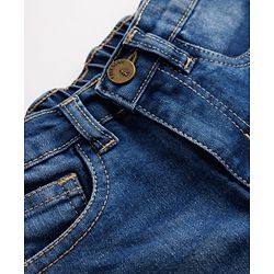 Pine Kids Denim Woven Above Knee Length Washed Shorts - Blue