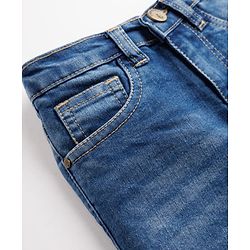 Pine Kids Denim Woven Above Knee Length Washed Shorts - Blue