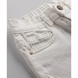 Pine Kids Denim Woven Above Knee Length Shorts -  White