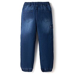 Pine Kids Denim Woven Full Length Jeans With Text Print - Blue