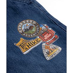 Pine Kids Denim Woven Full Length Jeans With Text Print - Blue