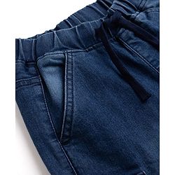 Pine Kids Denim Woven Full Length Jeans With Text Print - Blue