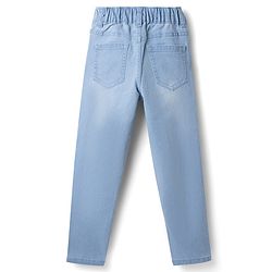 Pine Kids Denim Woven Full Length Washed Jeans - Light Blue