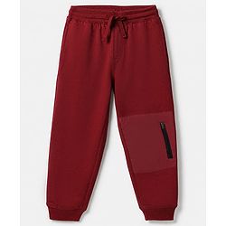 Pine Kids Looper Knit Full Sleeves T-Shirt and Jogger Winter Wear Suit with Fearless Challenger Patch - Maroon