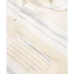 Pine Kids Cotton Woven Striped Shirt Mandarin Collar Half Sleeves Multi Color 4-5 Years
