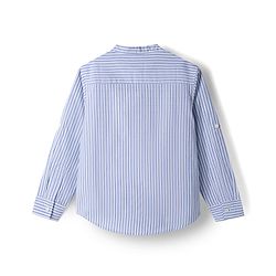 Pine Kids Cotton Woven Full Sleeves Striped Shirt - Sky Blue