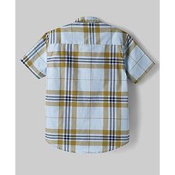 Pine Kids Cotton Woven Half Sleeves Checks Shirt With T-Shirt - Multicolor