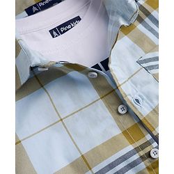 Pine Kids Cotton Woven Half Sleeves Checks Shirt With T-Shirt - Multicolor