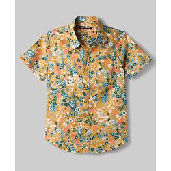 Pine Kids Cotton Woven Half Sleeves Floral Printed Shirt & T-Shirt - Multicolor