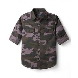 Pine Kids Cotton Woven Printed Shirts with Roll Up Sleeves Multi Color 4-5 Years