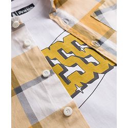 Pine Kids Cotton Woven Checks Shirt & Printed T-Shirt - Multicolor