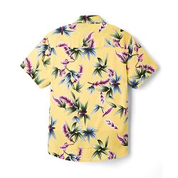 Pine Kids Cotton Woven Printed Shirts Half Sleeves Yellow 4-5 Years