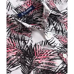 Pine Kids Cotton Woven Half Sleeves Shirt With Leaf Print - Multicolor
