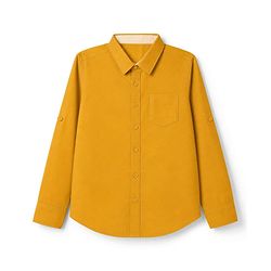 Pine Kids Cotton Woven Solid Shirt with Full Sleeves - Yellow