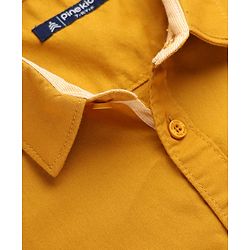 Pine Kids Cotton Woven Solid Shirt with Full Sleeves - Yellow