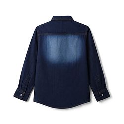 Pine Kids Denim Woven Full Roll Up Sleeves Shirt - Blue